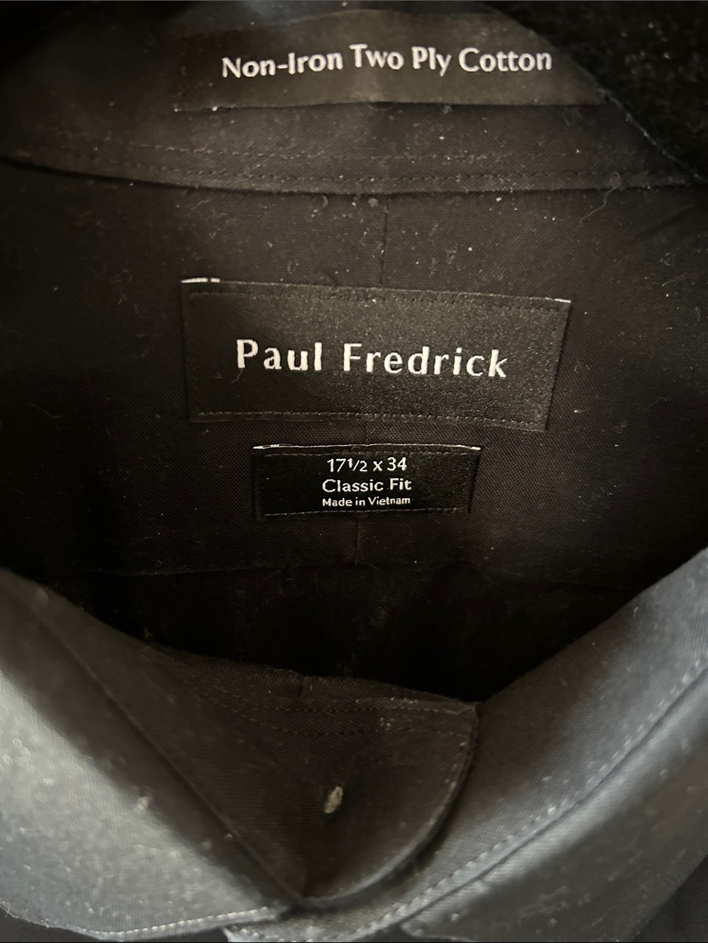 Paul Fredrick brand new Black Non-Iron Two-Ply Cotton Dress Shirt - Picture 4 of 7